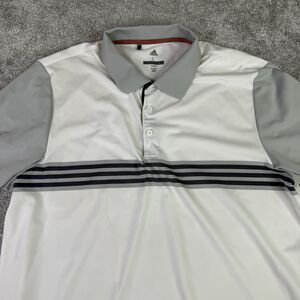 Adidas Golf Short Men’s Large White Striped Pinehurst 1895 Logo Short Sleeve